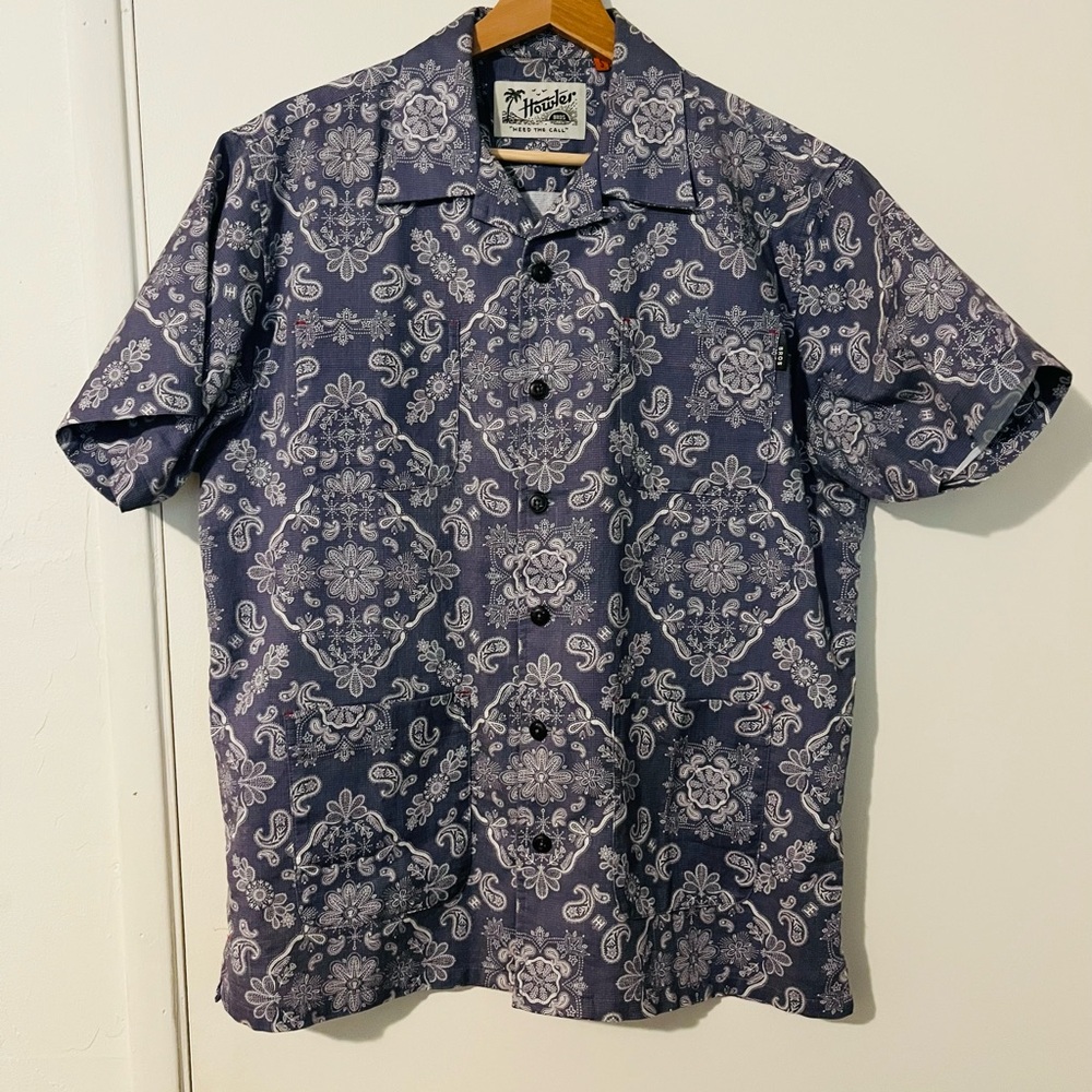 Howler Brothers Paisley/Bandana Pattern Guayabera Style Shirt, Size Small